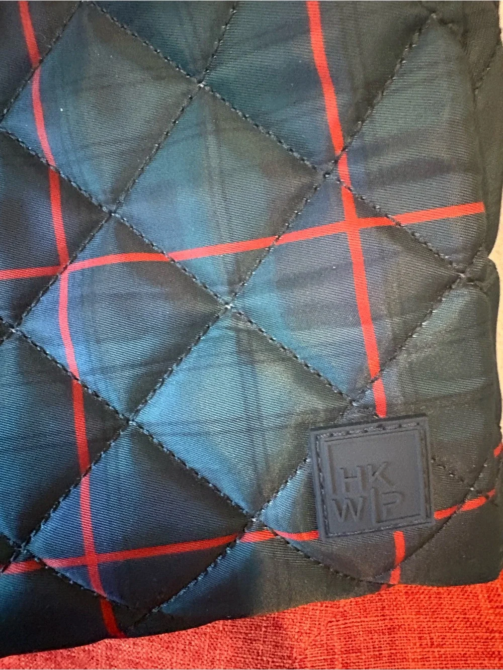 IHKWIP cosmetic case in green red plaid tartan XL